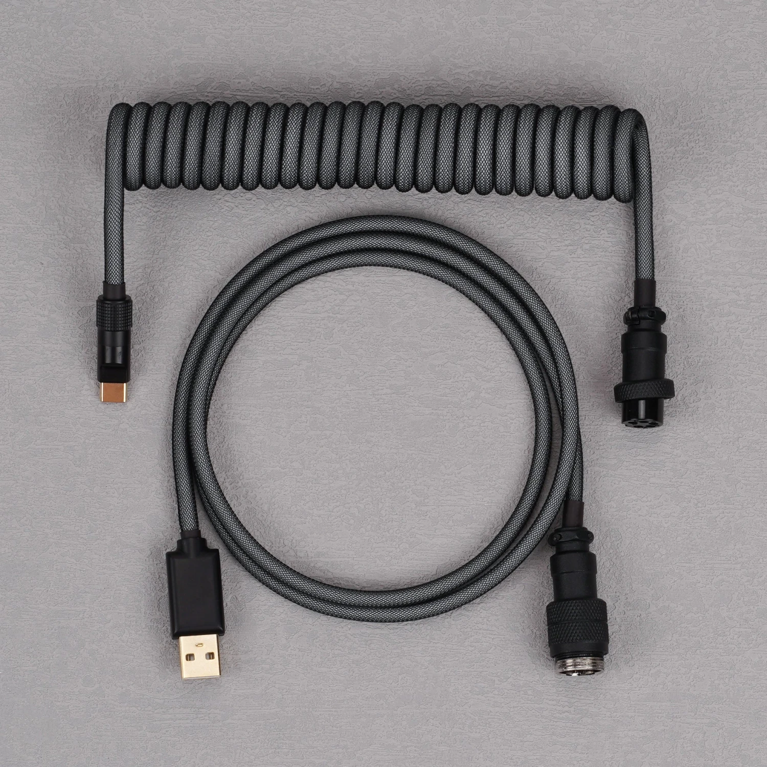 KBDfans Custom Keyboard KBDFANS Grey&BLACK HANDMADE CUSTOM MECHANICAL KEYBOARD USB-C CABLE 2 KBDfans Custom Keyboard KBDFANS Grey&BLACK HANDMADE CUSTOM MECHANICAL KEYBOARD USB-C CABLE - Image 2