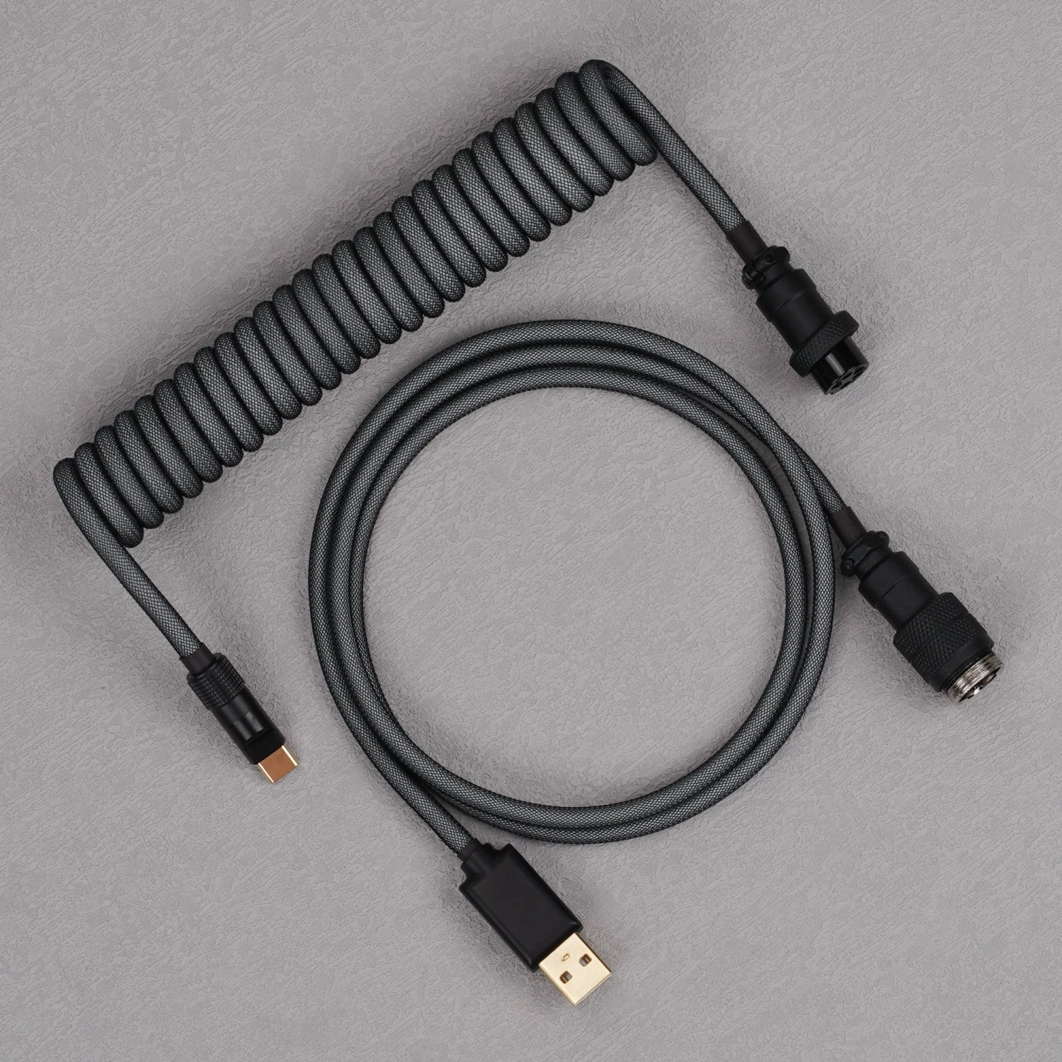 KBDfans Custom Keyboard KBDFANS Grey&BLACK HANDMADE CUSTOM MECHANICAL KEYBOARD USB-C CABLE 3 KBDfans Custom Keyboard KBDFANS Grey&BLACK HANDMADE CUSTOM MECHANICAL KEYBOARD USB-C CABLE - Image 3