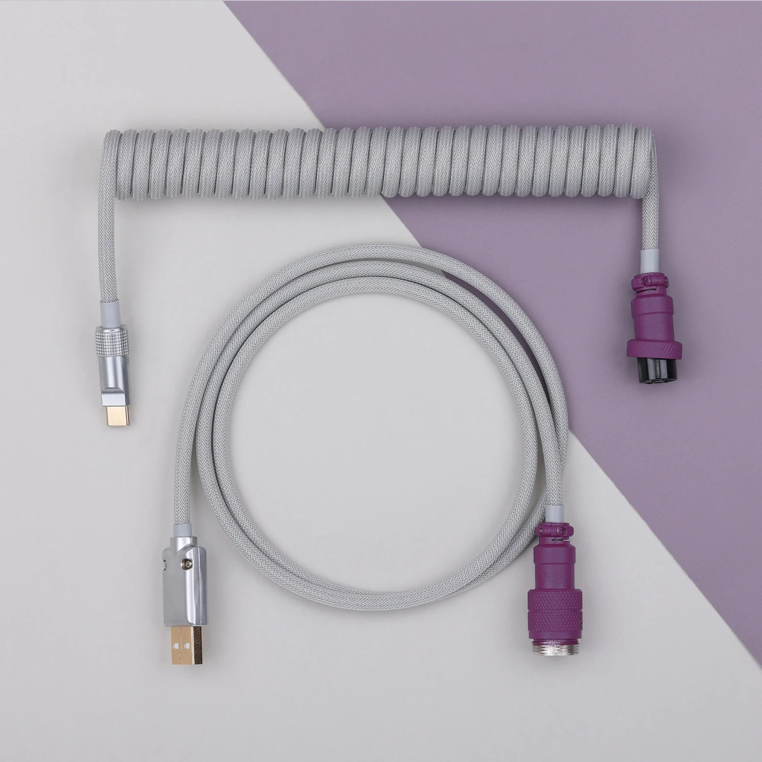 KBDfans Custom Keyboard KBDfans Light Gray Handmade Custom Mechanical Keyboard USB-C Cable 2 KBDfans Custom Keyboard KBDfans Light Gray Handmade Custom Mechanical Keyboard USB-C Cable - Image 2