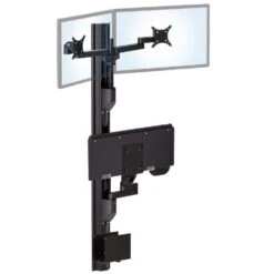 EC-TRACK Combo 3 Wall Mounted Workstation 13 EC-TRACK Combo 3 Wall Mounted Workstation -TechCore Sales Store adjustable dual monitor keyboard cpu wall track mount folded black 1