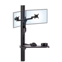EC-TRACK Combo 3 Wall Mounted Workstation 11 EC-TRACK Combo 3 Wall Mounted Workstation -TechCore Sales Store adjustable dual monitor keyboard cpu wall track mount rotated black 1