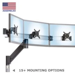 CMT2415 Triple Monitor Arm -TechCore Sales Store cmt2415kit hd steel triple computer monitor arm front angle tile