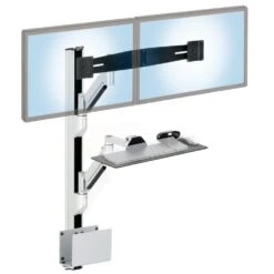 EC-TRACK Combo 2 Sit-Stand Workstation -TechCore Sales Store combo2 wall track dual monitor bracket arm keyboard tray arm cpu holder