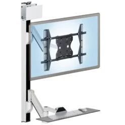 EC-TRACK Combo 2 Sit-Stand Workstation -TechCore Sales Store combo2 wall track large monitor lift arm keyboard tray arm cpu holder