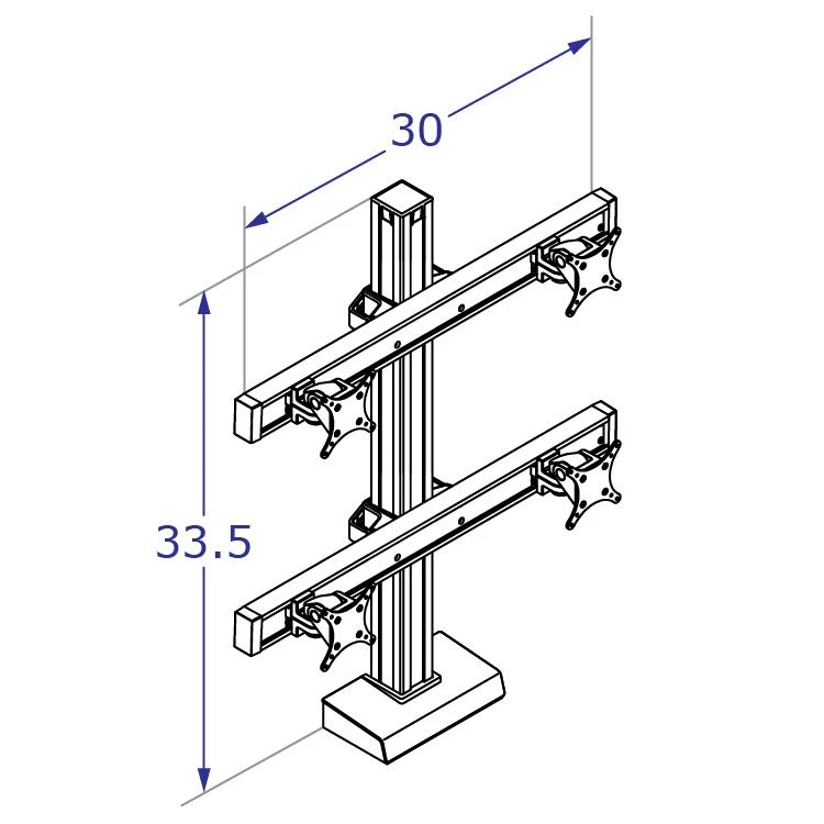 Connect-22 Dual Tier Quad Monitor Stand 4 Connect-22 Dual Tier Quad Monitor Stand - Image 4
