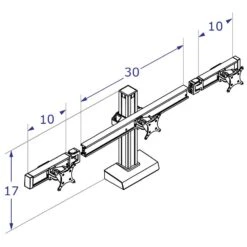 Connect-3 Triple Monitor Stand -TechCore Sales Store connect 3 triple beam three monitor stand iso spec view