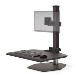 Dorian Sit-Stand Desk Converter 13 Dorian Sit-Stand Desk Converter -TechCore Sales Store dor1 dorian single monitor sit stand workstation front isometric black