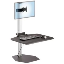 Dorian Sit-Stand Desk Converter 14 Dorian Sit-Stand Desk Converter -TechCore Sales Store dor1 dorian single monitor sit stand workstation high position front view