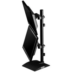 DS9109D Dual Computer Monitor Stand -TechCore Sales Store ds9109d dual monitor stand tilted mechanisms front iso 1