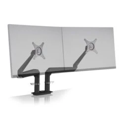 Dual EVO® Articulating Dual Monitor Arm -TechCore Sales Store evo d dual monitor arm black isometric view