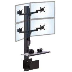 EC-TRACK Combo 3 Wall Mounted Workstation 17 EC-TRACK Combo 3 Wall Mounted Workstation -TechCore Sales Store four monitor keyboard cpu adjustable wall track mount black 1
