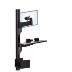 EC-TRACK Combo 2 Sit-Stand Workstation -TechCore Sales Store height adjustable 75 100mm monitor keyboard cpu wall track mount compact mid height black