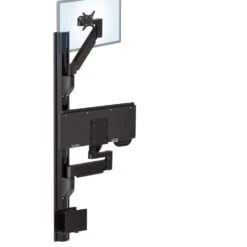 EC-TRACK Combo 2 Sit-Stand Workstation -TechCore Sales Store height adjustable monitor keyboard cpu wall track mount compact high black