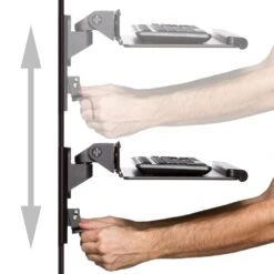 TechCore Sales Store -TechCore Sales Store leverlift articulating keyboard tray black profile view lift 2