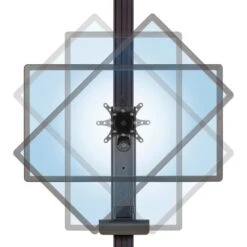 LeverLift Custom Sit-Stand Wall Mounted Workstation -TechCore Sales Store leverlift articulating monitor rotation black front view