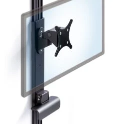 LeverLift Custom Sit-Stand Wall Mounted Workstation -TechCore Sales Store leverlift articulating monitor slider black isometric view