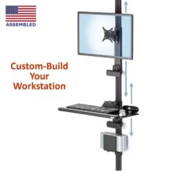 LeverLift Custom Sit-Stand Wall Mounted Workstation