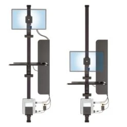 LeverLift Snap Economical Height Adjustable Workstation -TechCore Sales Store leverlift e low profile computer workstation cable management front