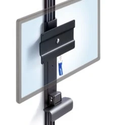 LeverLift Custom Sit-Stand Wall Mounted Workstation -TechCore Sales Store leverlift low profile monitor slider black isometric view 100x200 vesa 2
