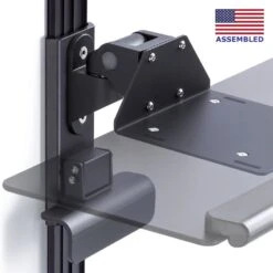 LeverLift Articulating Keyboard Slider Mount -TechCore Sales Store leverlift slider articulating tray black with flag