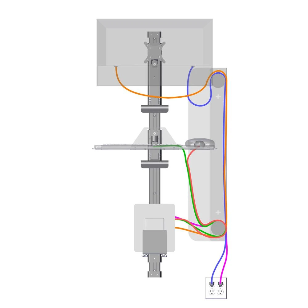 LeverLift Wall-Mounted Wire Manager 4 LeverLift Wall-Mounted Wire Manager - Image 4