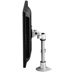 LS413S Single Monitor Mount -TechCore Sales Store ls413s monitor stand black pole side portrait metallic gray