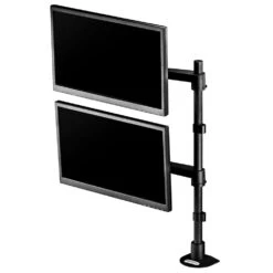 LS9137D Adjustable Dual Monitor Stand 26 LS9137D Adjustable Dual Monitor Stand -TechCore Sales Store ls9137d dual monitor stand lcd monitors stacked vertically to one side with desk mount black