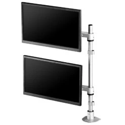 LS9137D Adjustable Dual Monitor Stand 31 LS9137D Adjustable Dual Monitor Stand -TechCore Sales Store ls9137d dual monitor stand lcd monitors stacked vertically to one side with desk mount gray
