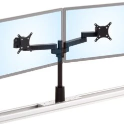 Mount Kit Q: Desktop Monitor Mount On Horizontal Sliding Trolley -TechCore Sales Store mount kit q desktop sliding mount iso black dual monitor pole mount