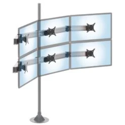 PM63 Triple/Six Monitor Pole Mount 6 PM63 Triple/Six Monitor Pole Mount -TechCore Sales Store pm63 six monitor configuration with two triple monitor beams 1