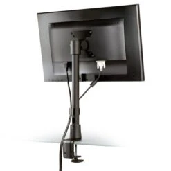 Point Of Sale IPad, Tablet, Monitor Clamp Mount -TechCore Sales Store pos6 14 dc point of sale mount black thru desk cable management rear view