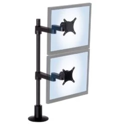 POS9137 Dual Arm Point Of Sale Stand -TechCore Sales Store pos9137 point of purchase mount black dual monitor isometric front view