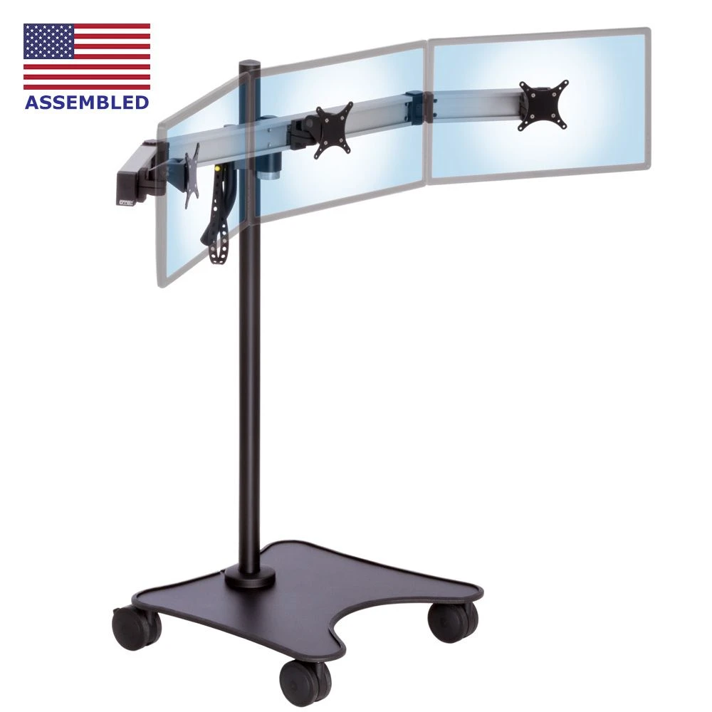 MCART-EZ3 Heavy-Duty Mobile Triple Monitor Cart 1 MCART-EZ3 Heavy-Duty Mobile Triple Monitor Cart
