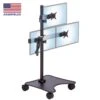MCART-EZ12 Heavy-Duty Compact Triple Monitor Cart