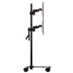 MCART-EZ12 Heavy-Duty Compact Triple Monitor Cart -TechCore Sales Store rolling monitor cart 12 side view black
