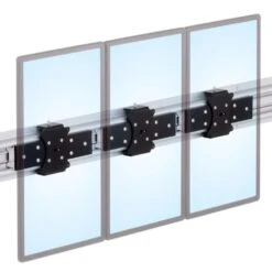 Roller Track Movable/Sliding Flush Monitor Mounts -TechCore Sales Store rt flush trolley 100mm vesa 3 monitors portrait iso