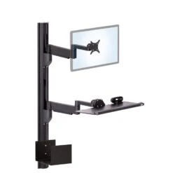 EC-TRACK Combo 2 Sit-Stand Workstation -TechCore Sales Store sit stand 75 100 mm vesa monitor keyboard cpu wall track mount extended black