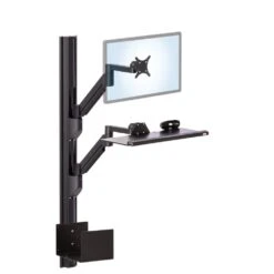 EC-TRACK Combo 2 Sit-Stand Workstation -TechCore Sales Store sit stand 75 100 mm vesa monitor keyboard cpu wall track mount high position black