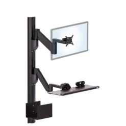 EC-TRACK Combo 2 Sit-Stand Workstation -TechCore Sales Store sit stand monitor keyboard cpu wall track mount compact low position black