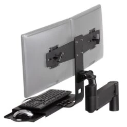 TRP2718D Data Entry Station: Dual Monitor Keyboard Arm -TechCore Sales Store trp2718d premium dual monitor arm keyboard tray system desk black compacted 2020