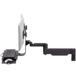 TRP2718D Data Entry Station: Dual Monitor Keyboard Arm -TechCore Sales Store trp2718d premium dual monitor arm keyboard tray system desk black side 2020