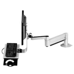 TRP2718S Data Entry Station: Monitor And Keyboard Arm 34 TRP2718S Data Entry Station: Monitor And Keyboard Arm -TechCore Sales Store trp2718s premium monitor arm keyboard tray system side metallic gray lowered
