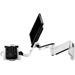 TRP2718S Data Entry Station: Monitor And Keyboard Arm 38 TRP2718S Data Entry Station: Monitor And Keyboard Arm -TechCore Sales Store trp2718s premium monitor arm keyboard tray system side white lowered wall tilted back