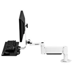 TRS2415 Heavy-Duty Keyboard And Monitor Arm -TechCore Sales Store trs2415 heavy duty monitor arm keyboard tray desk mount side white