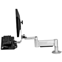 TRS2415 Heavy-Duty Keyboard And Monitor Arm -TechCore Sales Store trs2415 heavy duty monitor arm keyboard tray desk mount silver