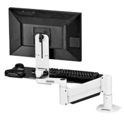 TRS2415 Heavy-Duty Keyboard And Monitor Arm -TechCore Sales Store trs2415 heavy duty monitor arm keyboard tray desk mount white
