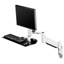 TRS2415 Heavy-Duty Keyboard And Monitor Arm -TechCore Sales Store trs2415 heavy duty monitor arm keyboard tray wall mount white