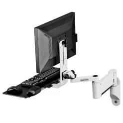 TRS2415 Heavy-Duty Keyboard And Monitor Arm -TechCore Sales Store trs2415 heavy duty monitor arm keyboard tray wall mount white side