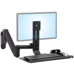 TRS2718 Monitor Arm And Keyboard Tray -TechCore Sales Store trs2718 monitor arm keyboard tray system black wall mount lowered 2020