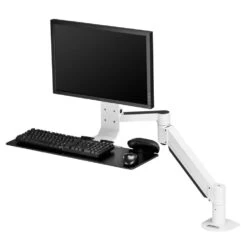 TRS2718 Monitor Arm And Keyboard Tray -TechCore Sales Store trs2718 monitor arm keyboard tray system iso white